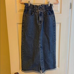 OAK + FORT Blue Denim Pencil Skirt